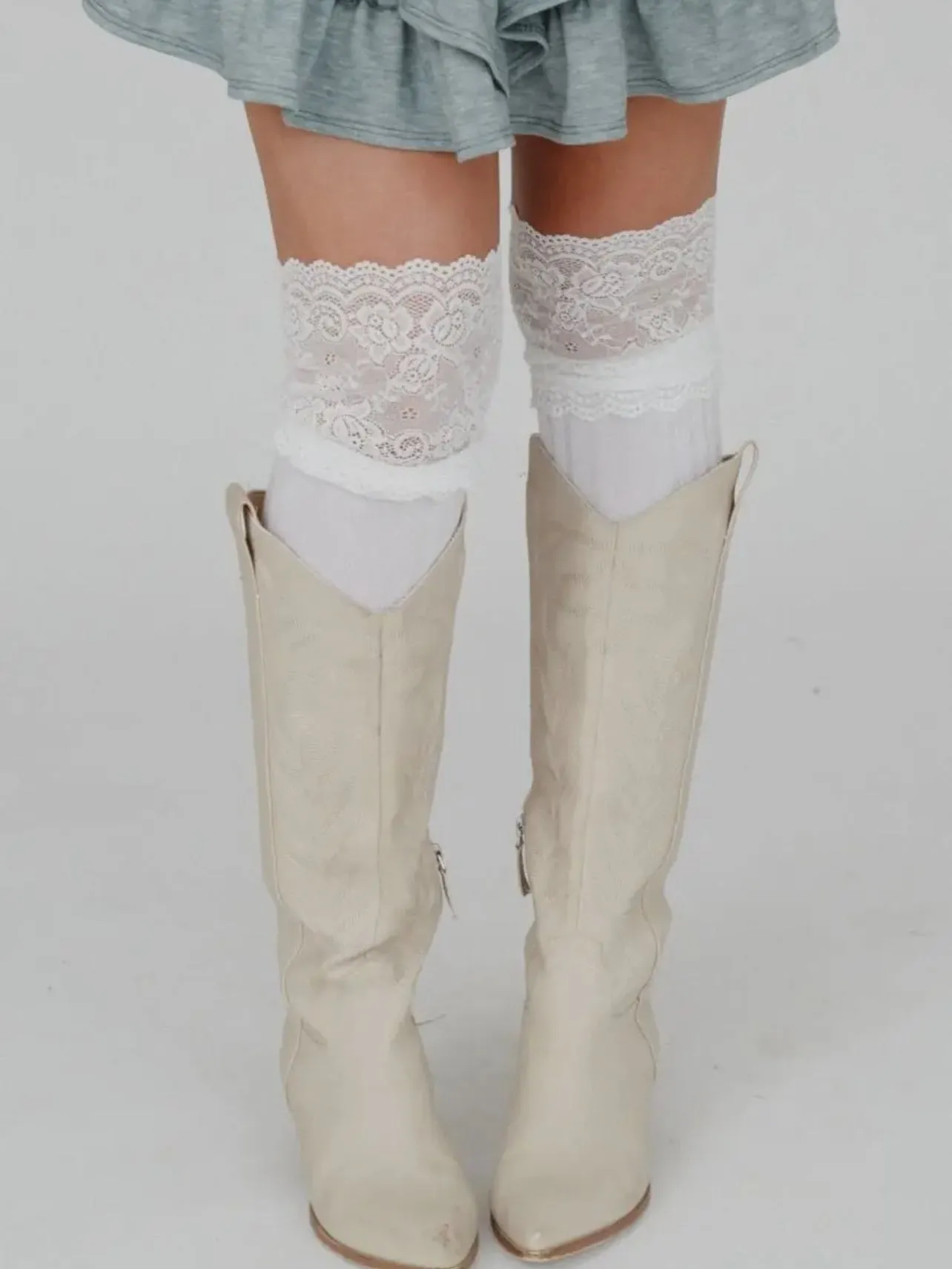 Becca Knee High Socks - WHITE ONLY