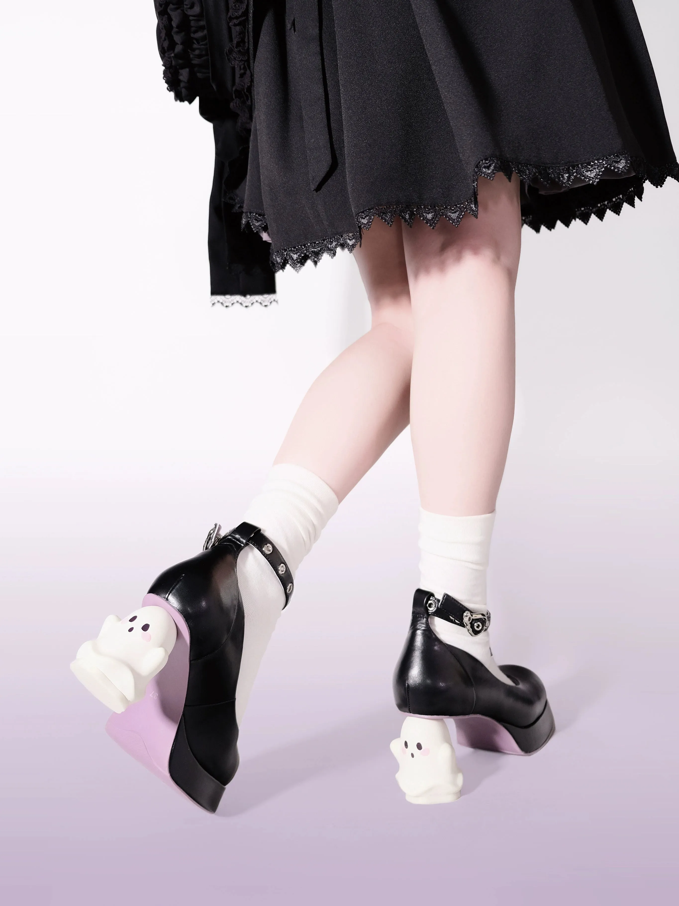 (BFM)GURURU~Gothic Lolita High Heel Shoes Punk Lolita Ghost Heel Shoes