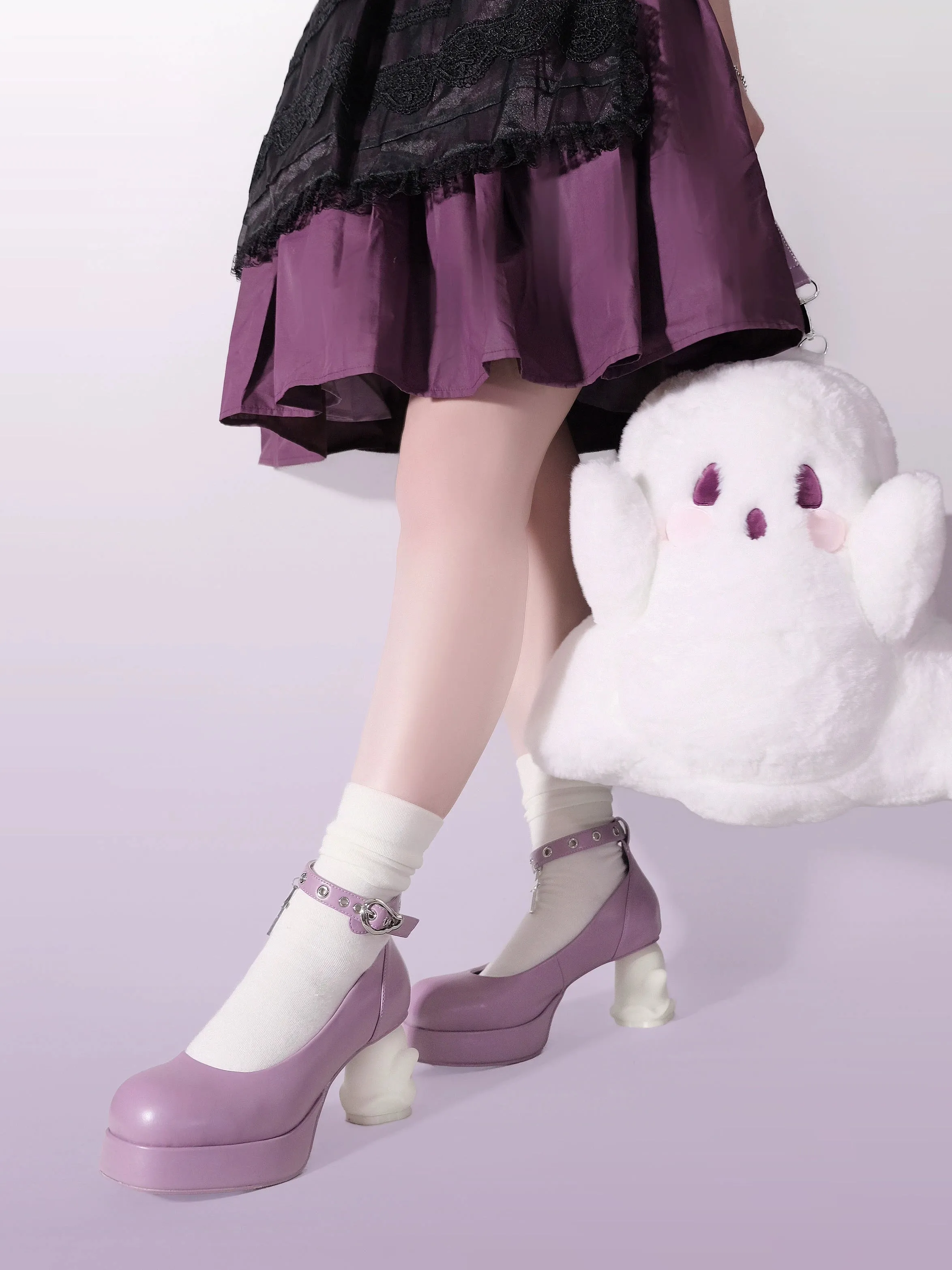 (BFM)GURURU~Gothic Lolita High Heel Shoes Punk Lolita Ghost Heel Shoes