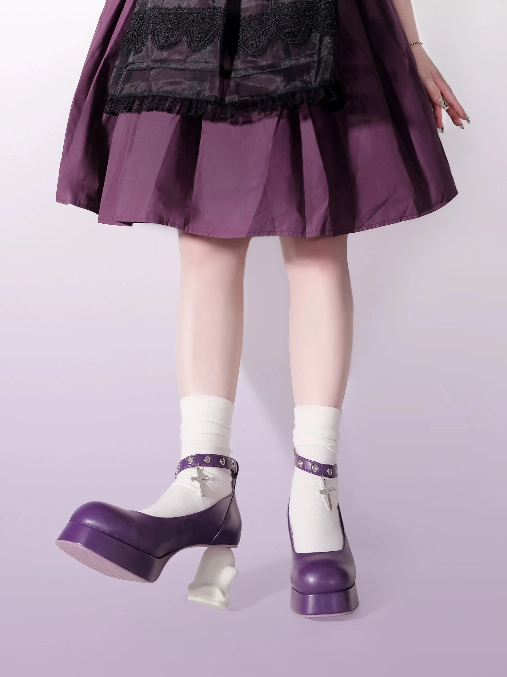(BFM)GURURU~Gothic Lolita High Heel Shoes Punk Lolita Ghost Heel Shoes