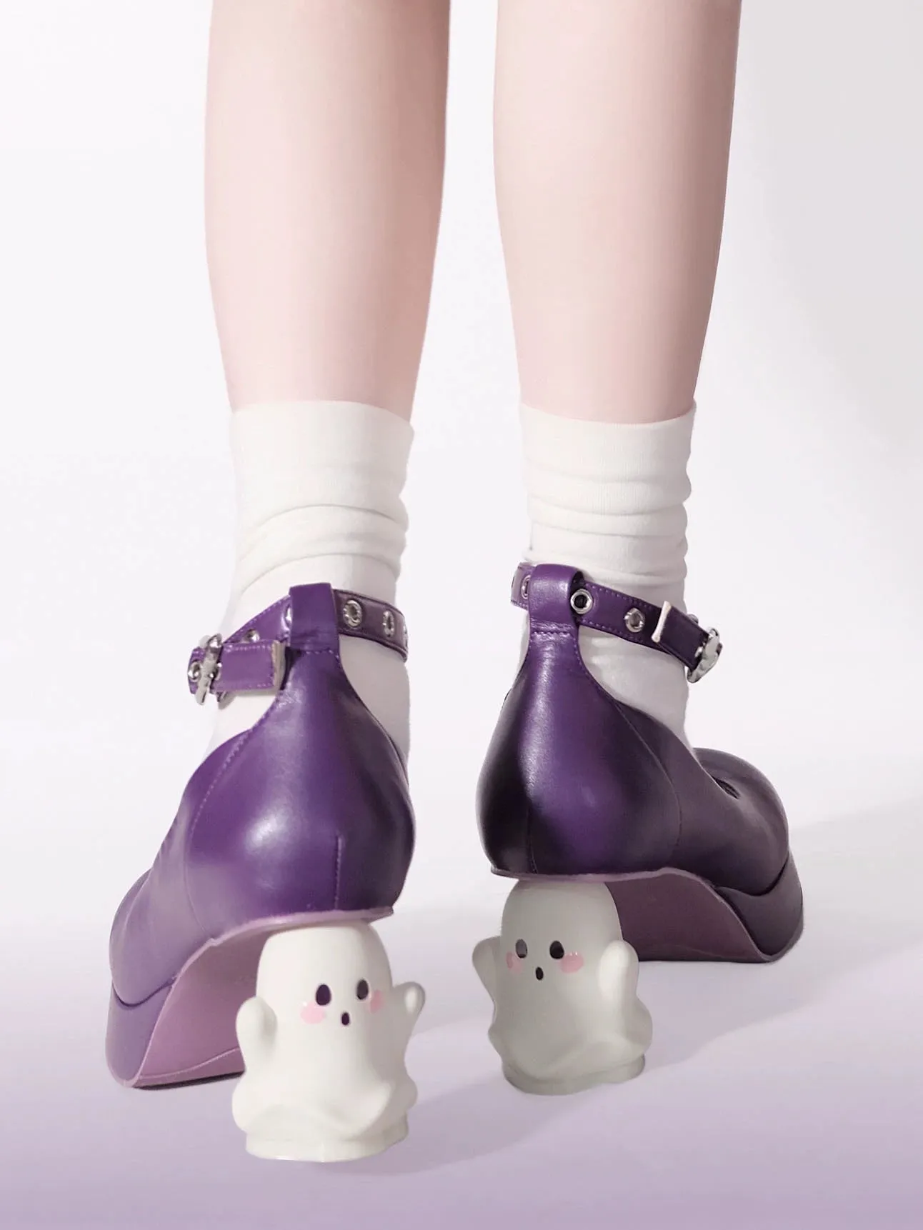 (BFM)GURURU~Gothic Lolita High Heel Shoes Punk Lolita Ghost Heel Shoes