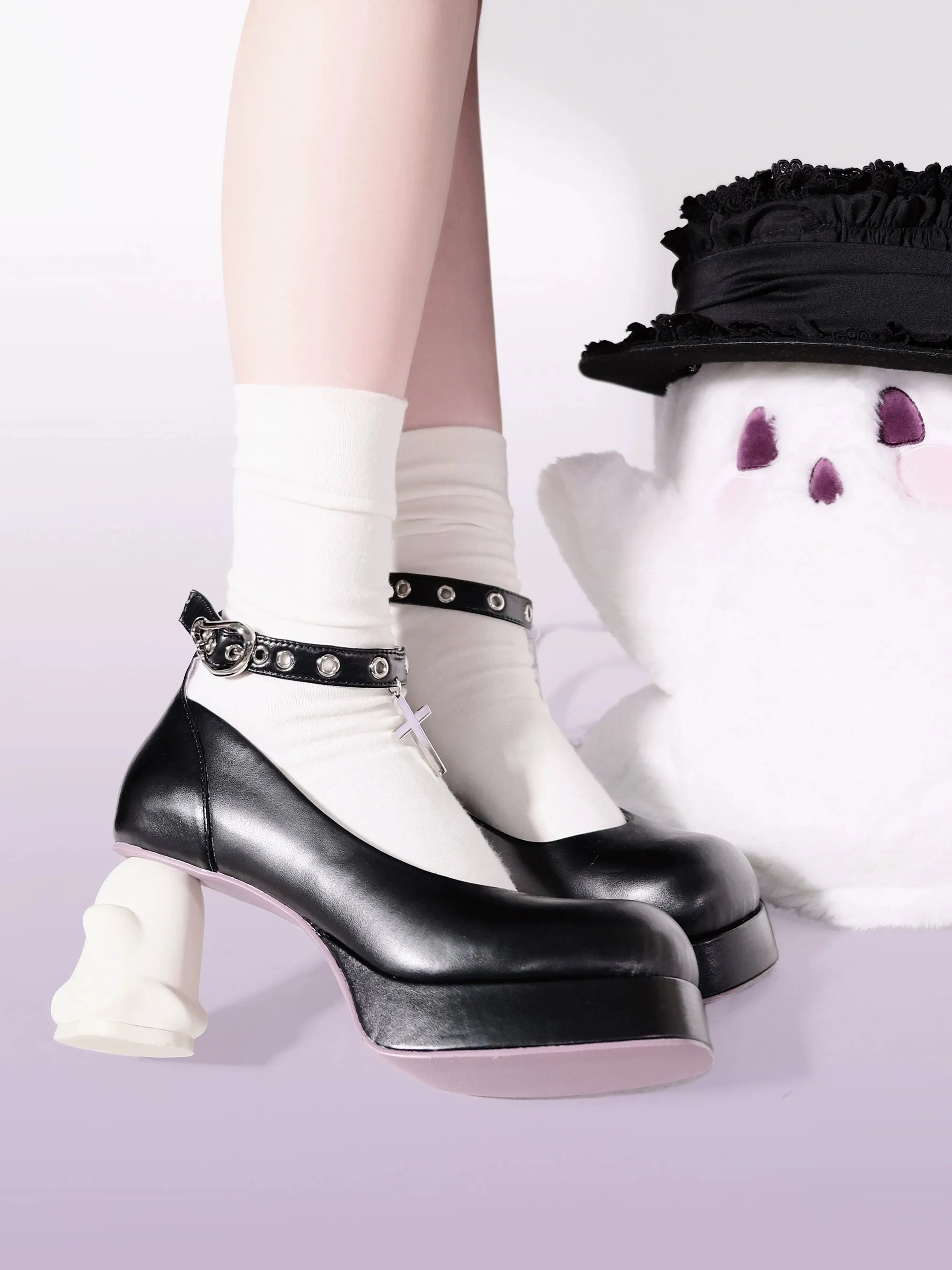 (BFM)GURURU~Gothic Lolita High Heel Shoes Punk Lolita Ghost Heel Shoes