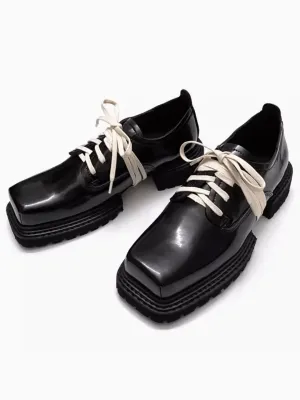 Big Head Derby Leather Shoes na888