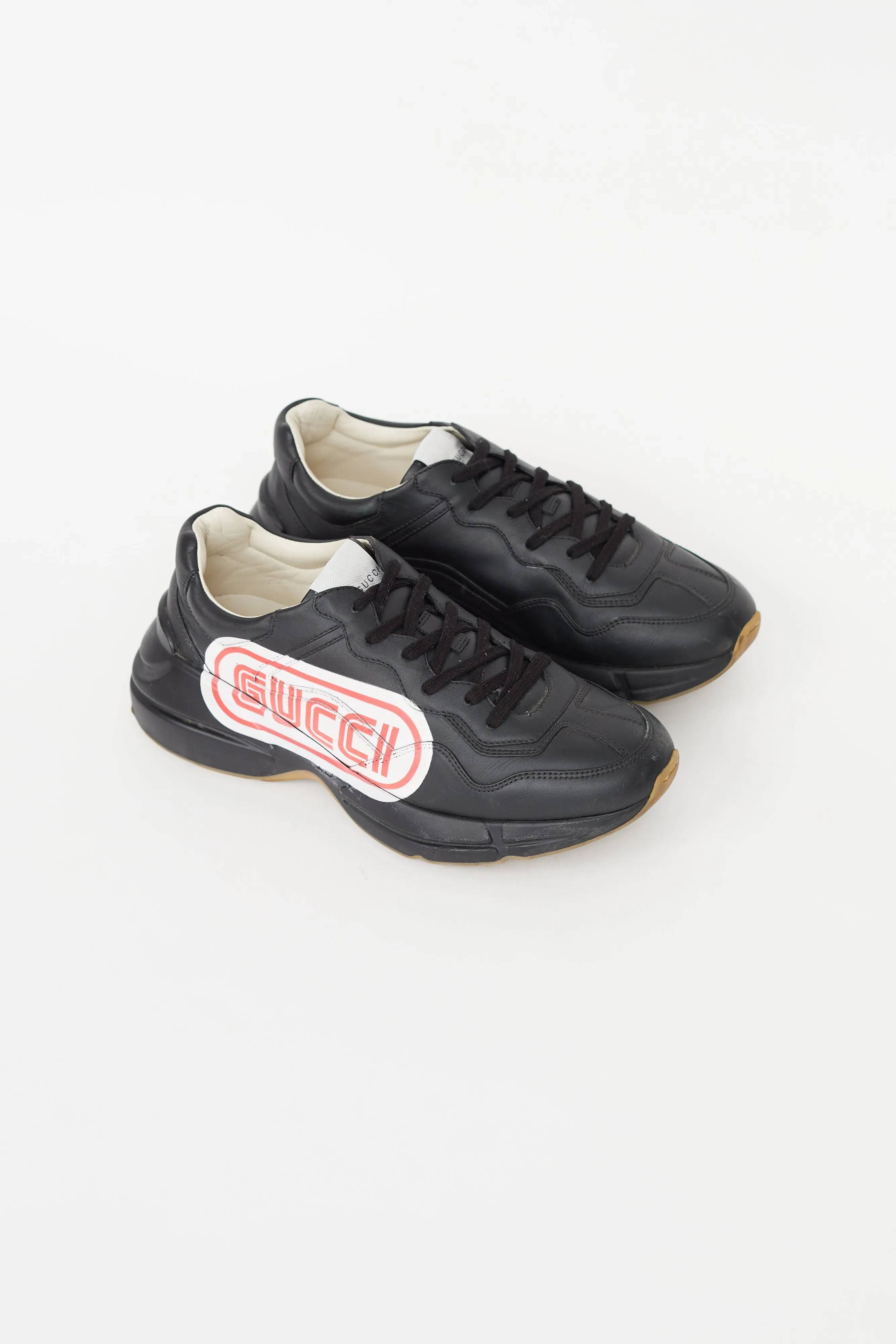 Black & White Rhyton Chunky Logo Sneaker