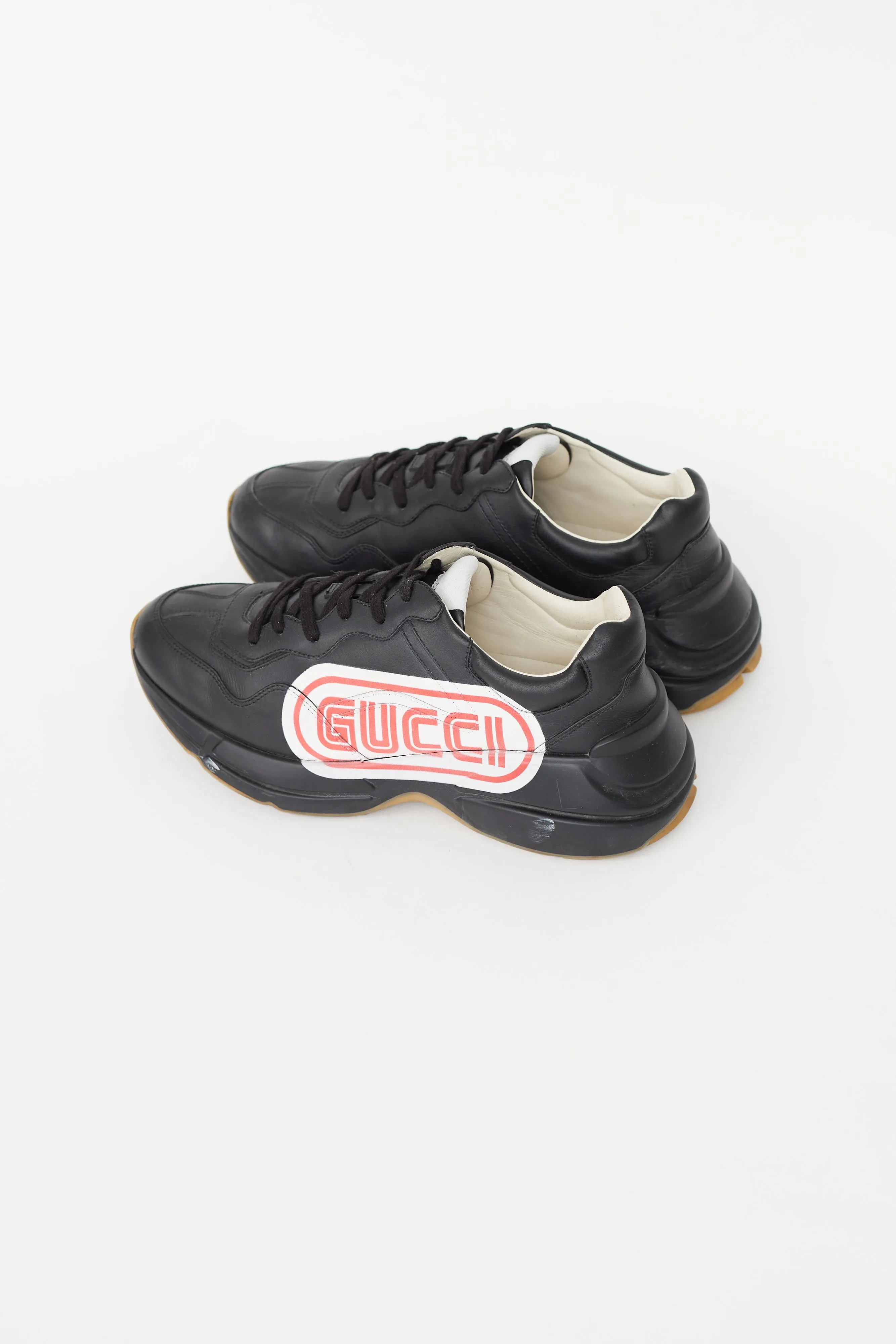 Black & White Rhyton Chunky Logo Sneaker