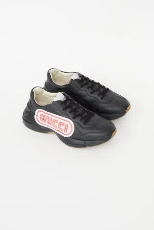 Black & White Rhyton Chunky Logo Sneaker