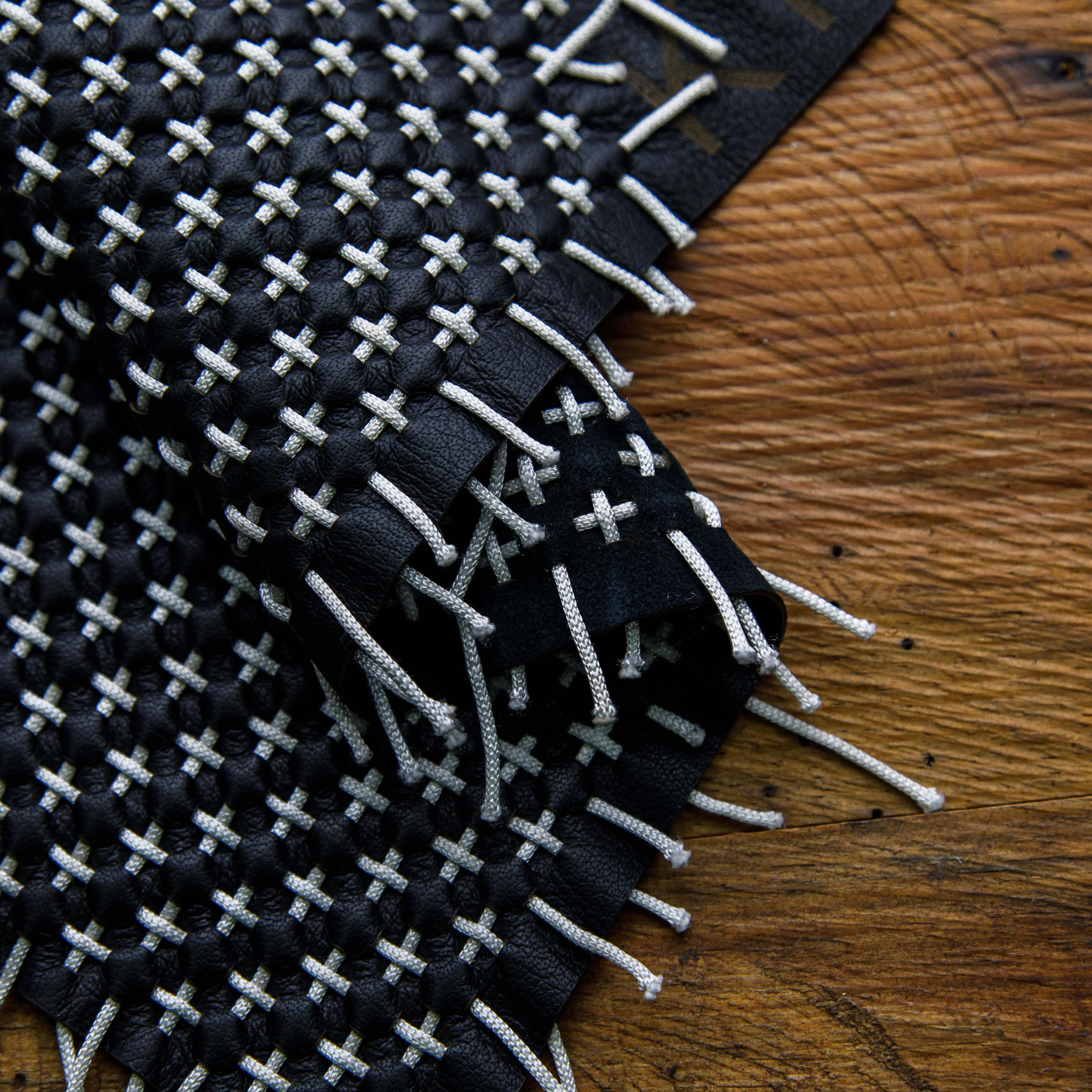 Black & White Woven Leather For Luxurious Projects