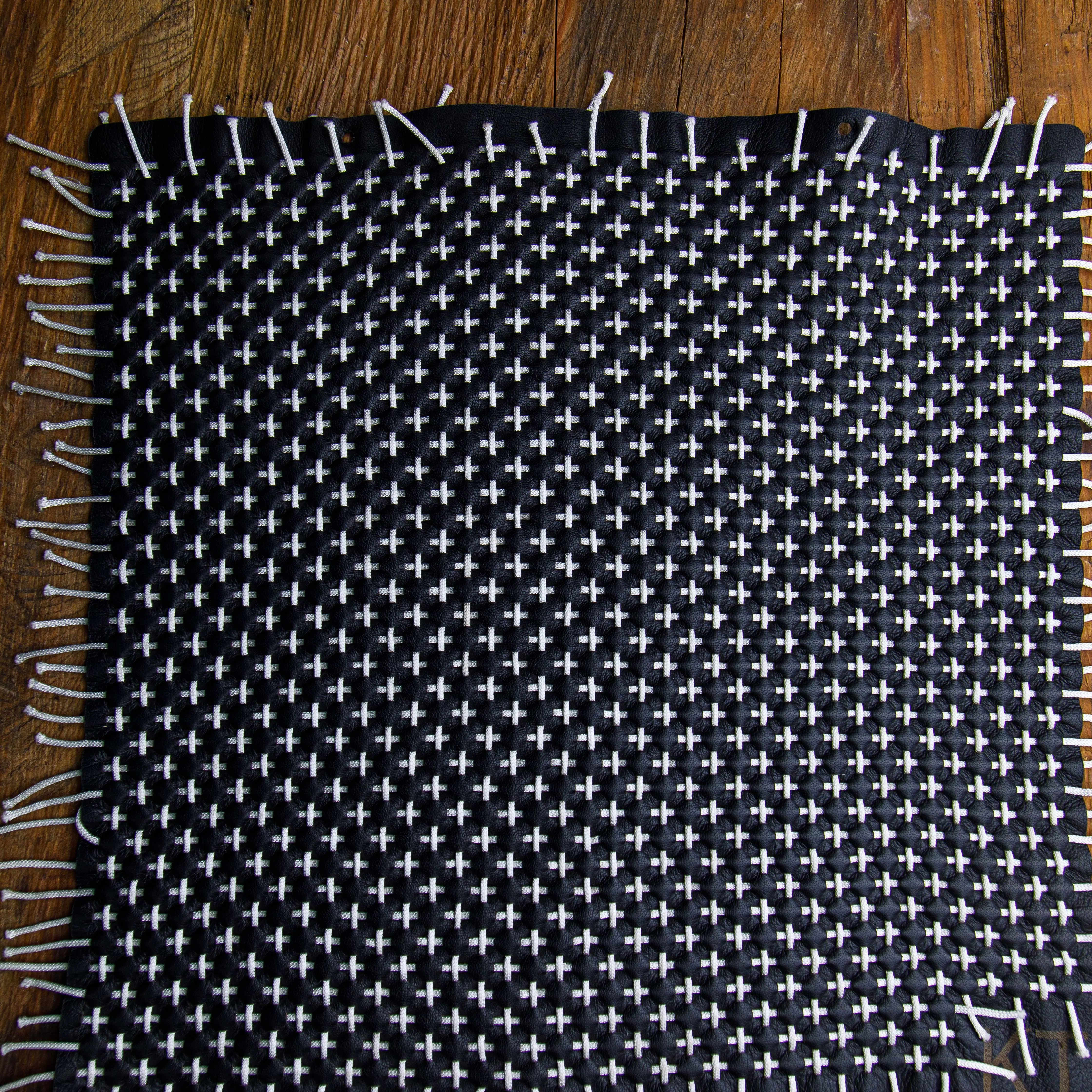 Black & White Woven Leather For Luxurious Projects