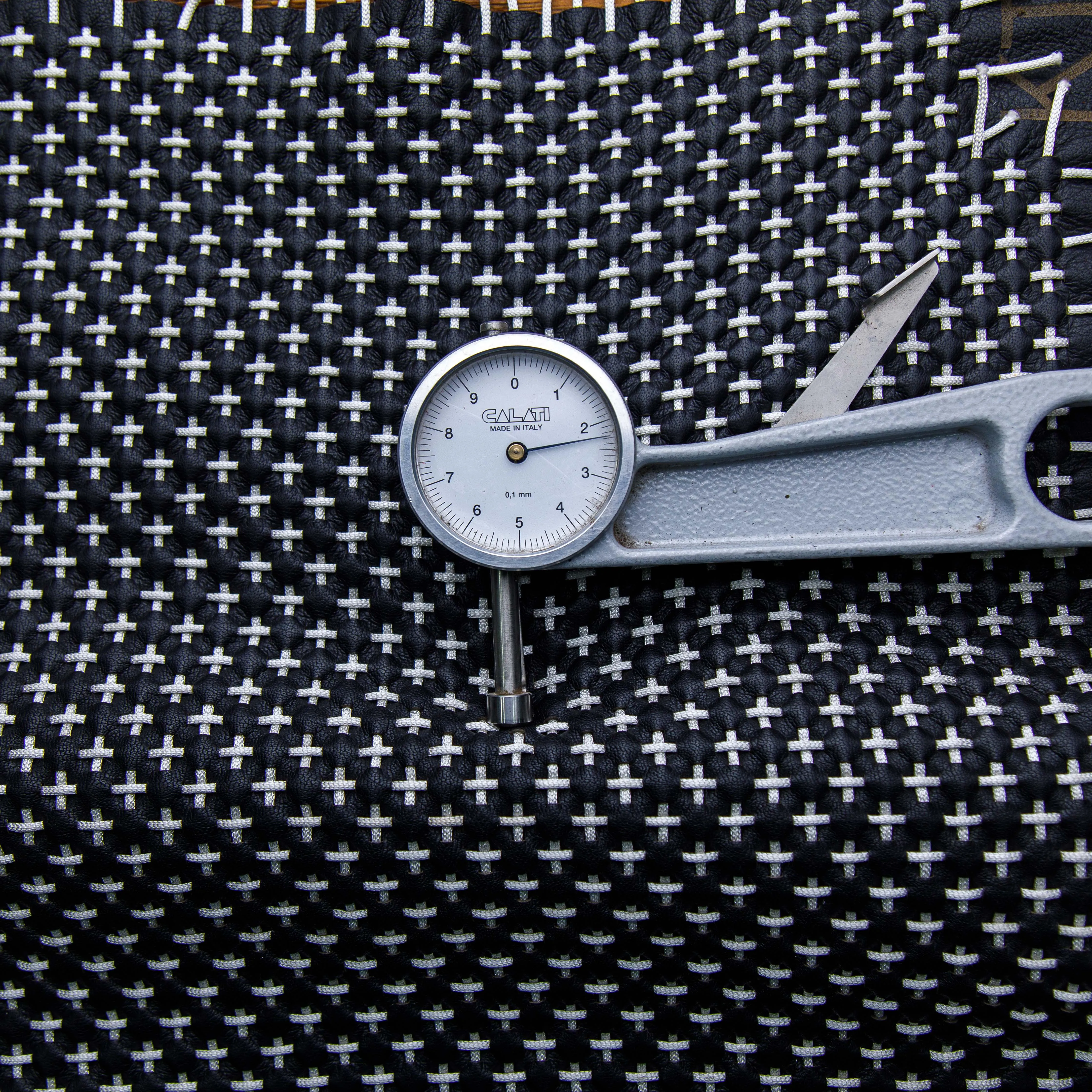 Black & White Woven Leather For Luxurious Projects
