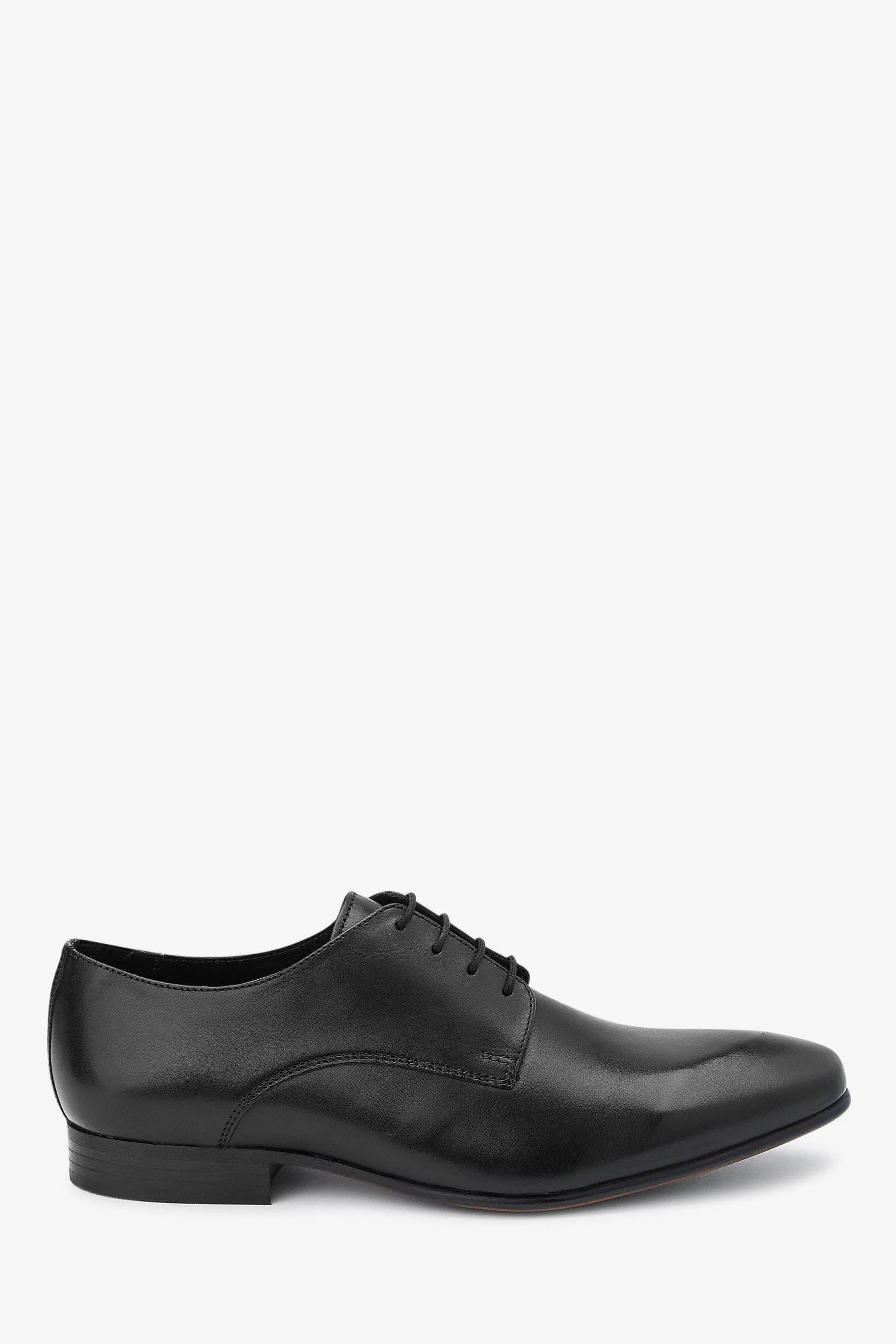 BLACK LEATHER DERBY SHOES