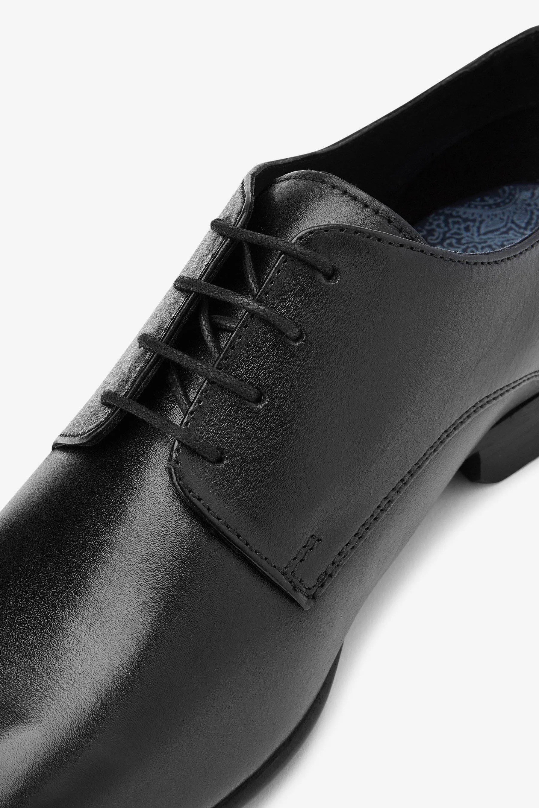 BLACK LEATHER DERBY SHOES
