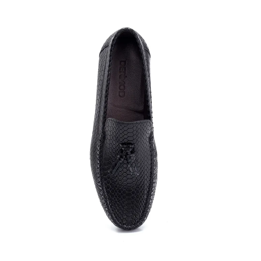Black Men Detailed Leather Loafer