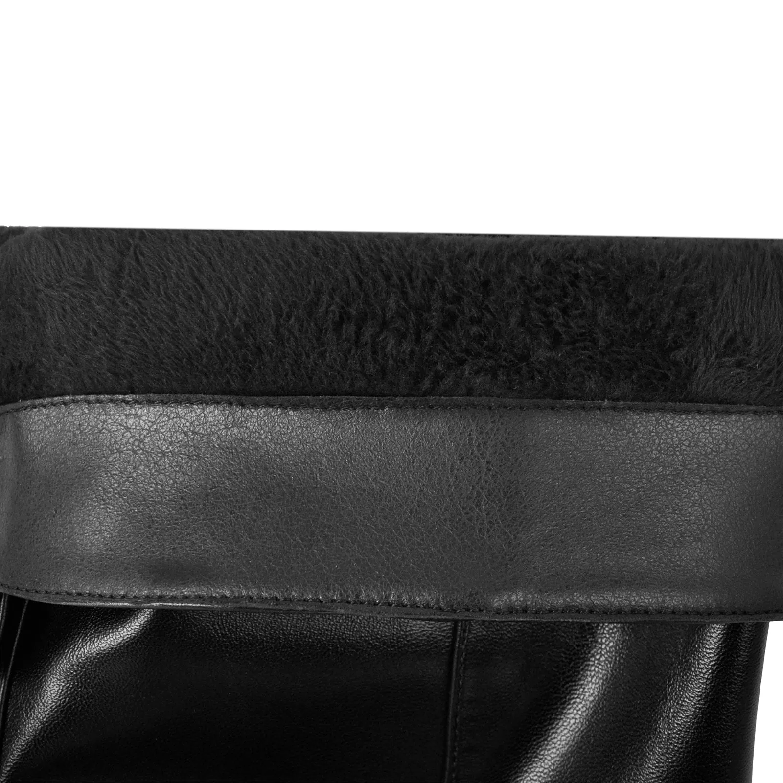 Black Round Toe Chunky Heel Knee High Boots