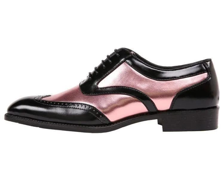 Bolano Lawson Elegant Metallic Oxfords Men’s Rose Gold Black