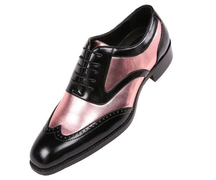 Bolano Lawson Elegant Metallic Oxfords Men’s Rose Gold Black