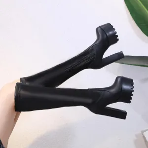 Boots - Women Knee-High Boots - Sara - Elastic Boots
