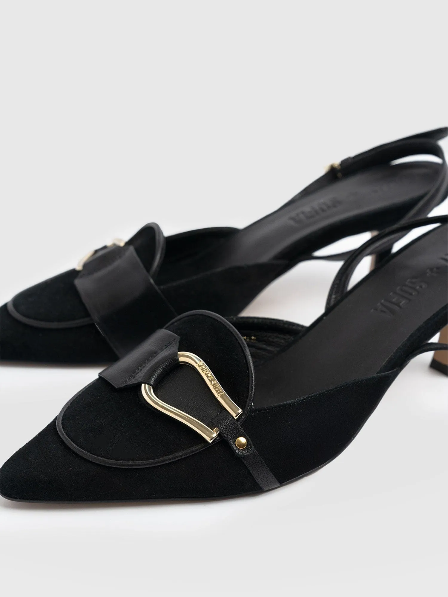 Bridget Sling Back Heels - Black