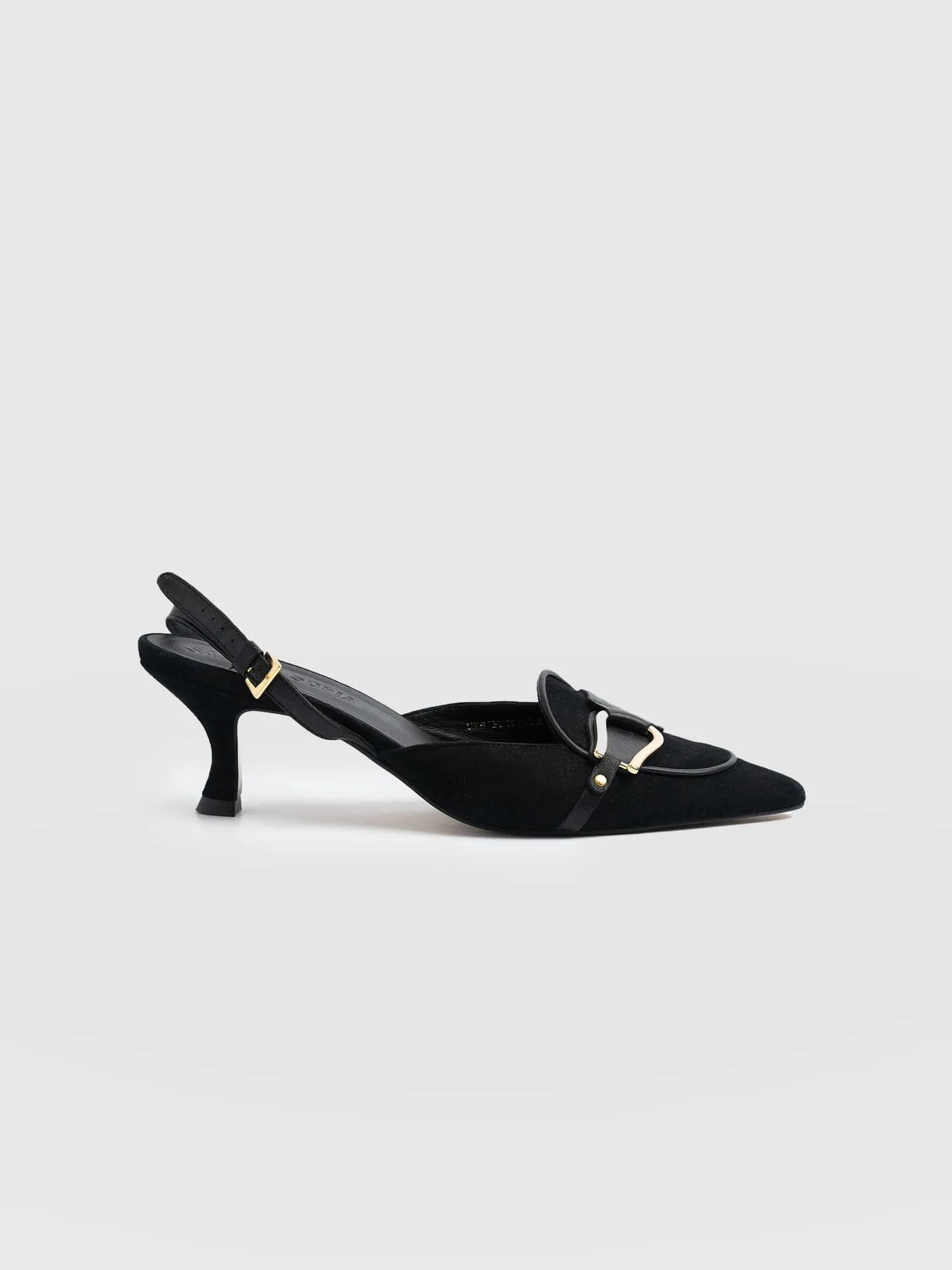 Bridget Sling Back Heels - Black
