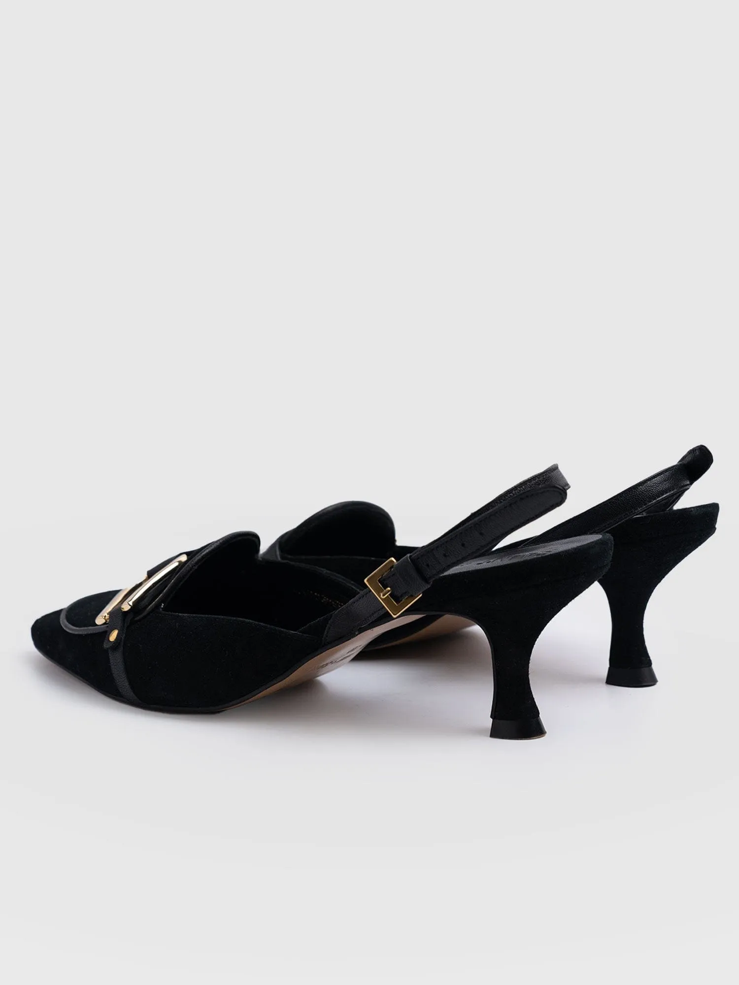 Bridget Sling Back Heels - Black