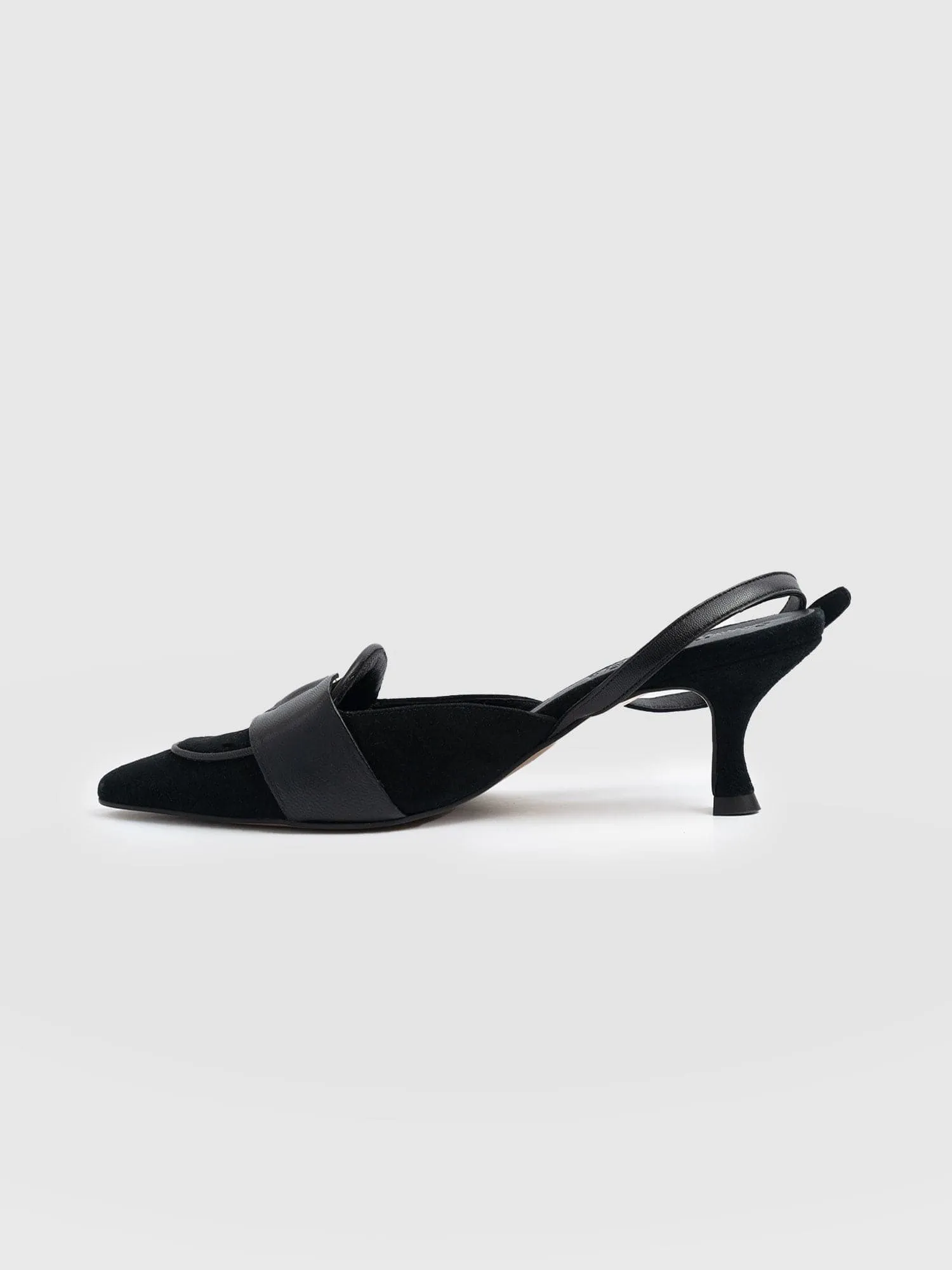 Bridget Sling Back Heels - Black