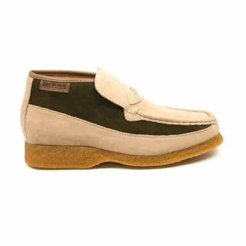 British Walkers Checkers Men's Beige and Green Suede Slip On