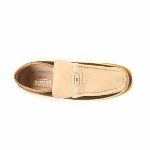 British Walkers Checkers Men's Beige and Green Suede Slip On