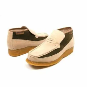 British Walkers Checkers Men's Beige and Green Suede Slip On