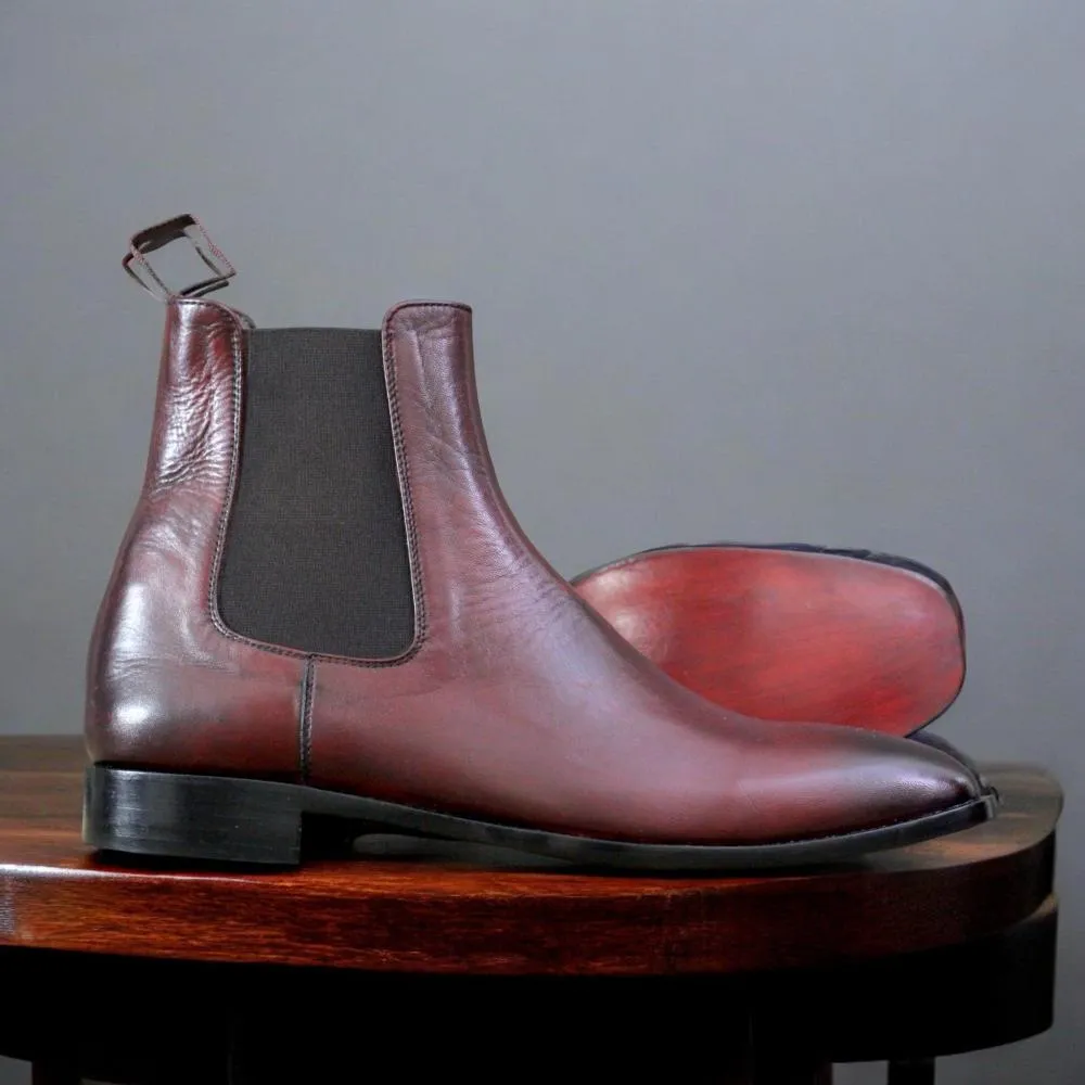 Burgundy Chelsea Boots – Handcrafted Leather Elegance by Posh Foot Wears