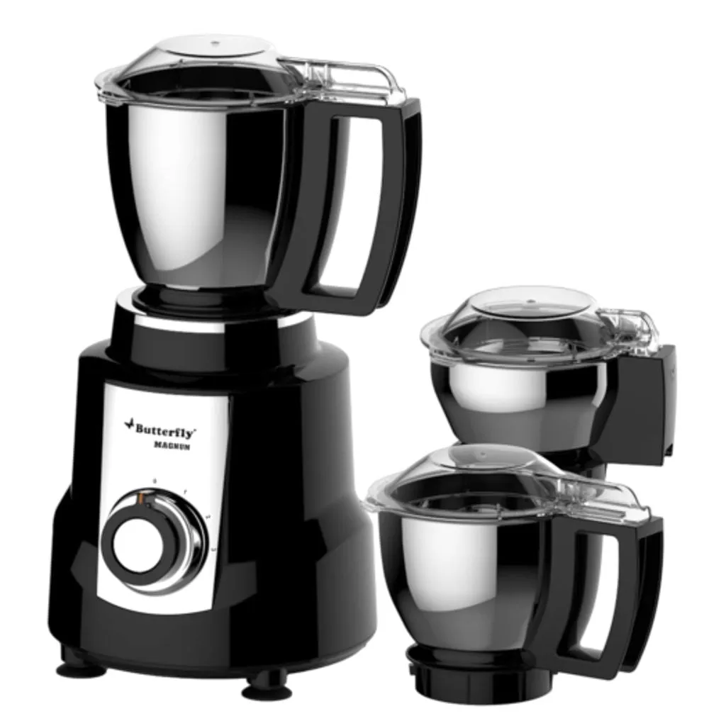 Butterfly Magnum Mixer Grinder 1.2 HP 3 Jars Black