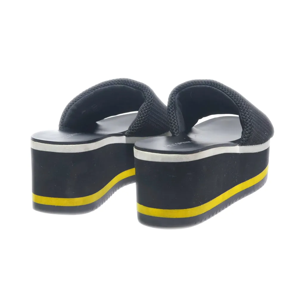 Call It Spring Wedge Sandals Fabric Black Colour For Women