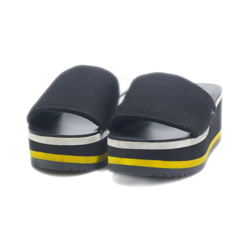 Call It Spring Wedge Sandals Fabric Black Colour For Women