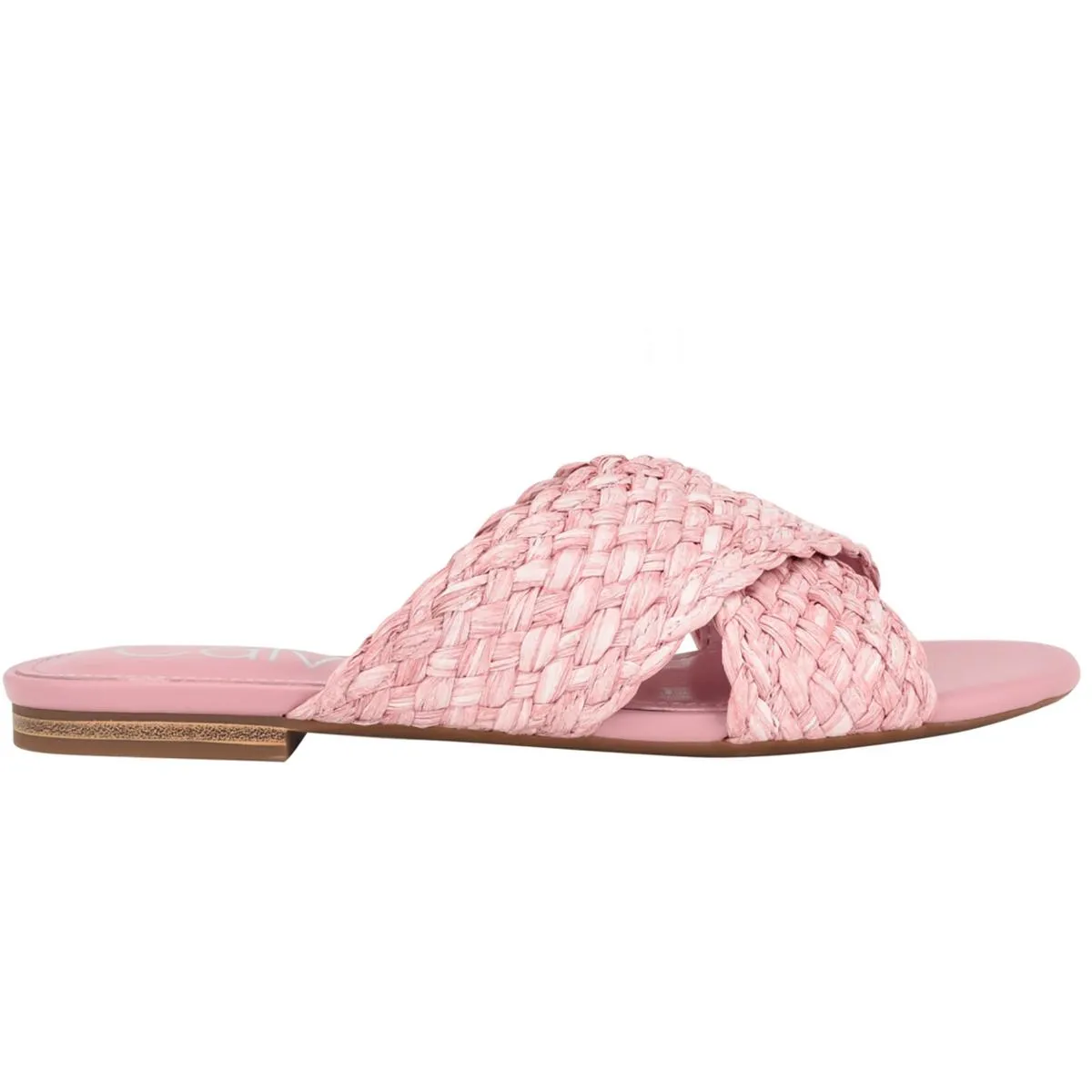 Calvin Klein Womens June 2 Woven Peep-Toe Slide Sandals