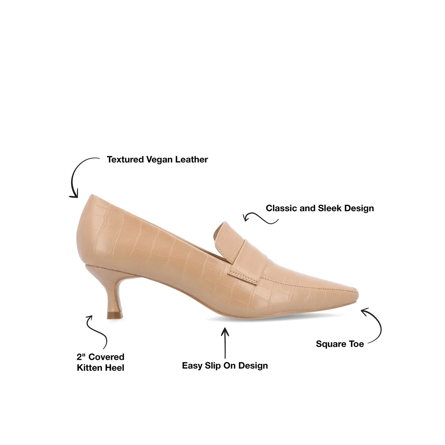 CELINA KITTEN HEEL LOAFERS IN WIDE