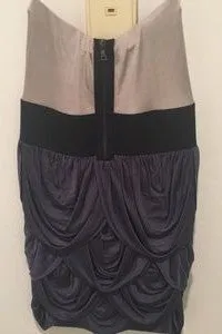 Champagne Dark Grey Blake Lively Short Dress Ruched Prom Celebrity Formal Dress Serena van der Woodsen Gossip Girl