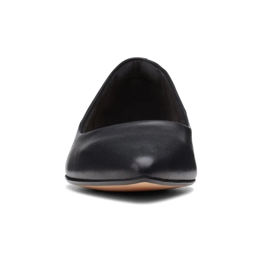 Clarks Laina15 Step Black Leather Flat (Women's)
