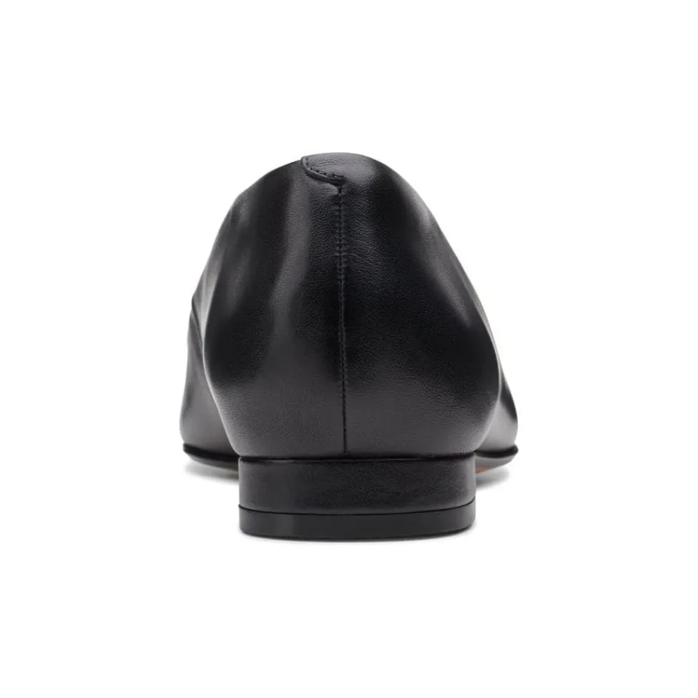 Clarks Laina15 Step Black Leather Flat (Women's)