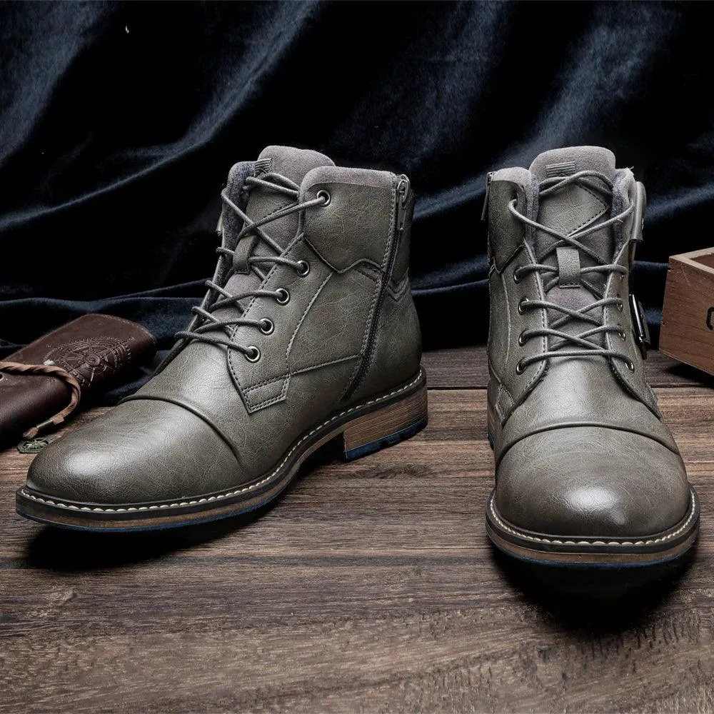 Classic Comfortable Leather Ankle Boots: TC200 Men's Casual Shoes