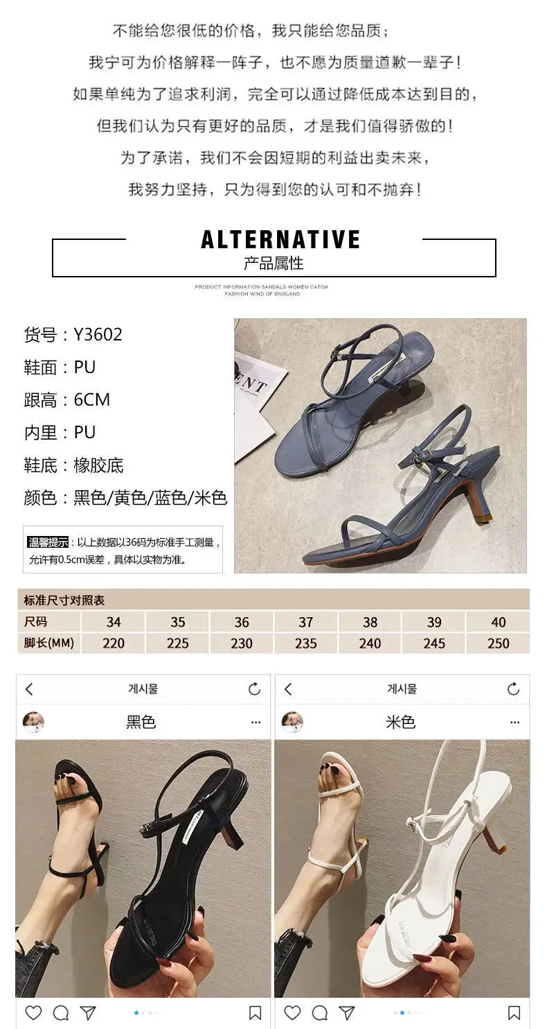 Clip Toe High Heels with Buckle Strap