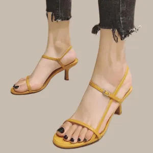 Clip Toe High Heels with Buckle Strap