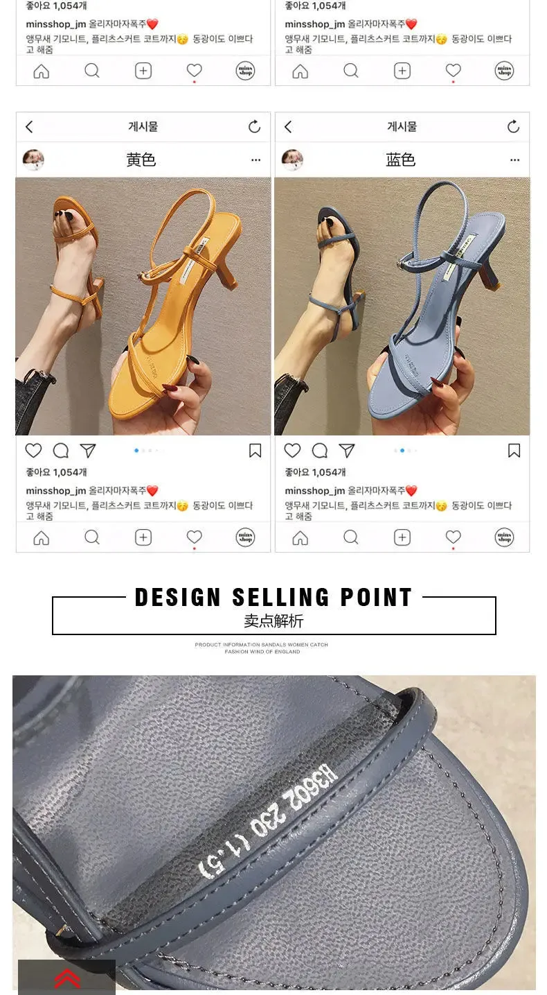 Clip Toe High Heels with Buckle Strap