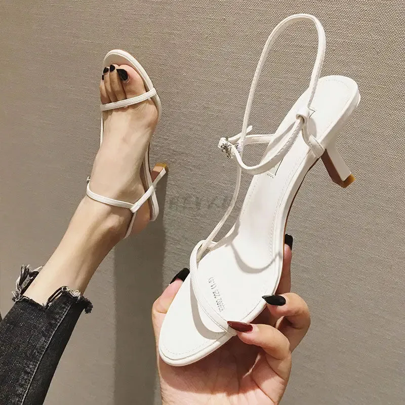 Clip Toe High Heels with Buckle Strap