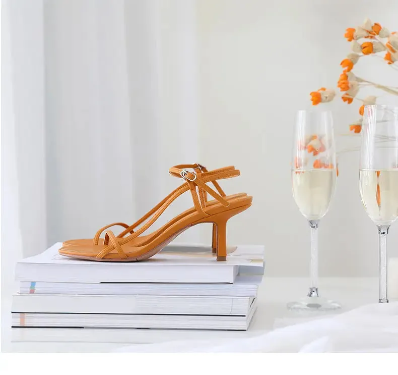 Clip Toe High Heels with Buckle Strap
