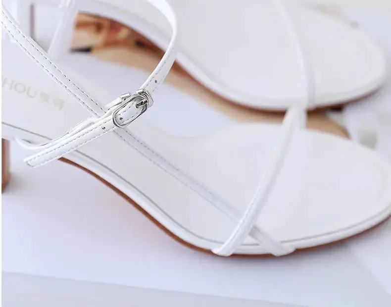 Clip Toe High Heels with Buckle Strap