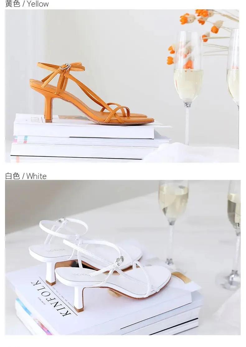Clip Toe High Heels with Buckle Strap