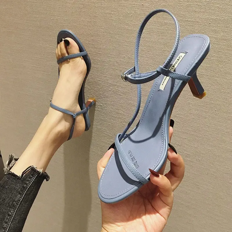 Clip Toe High Heels with Buckle Strap