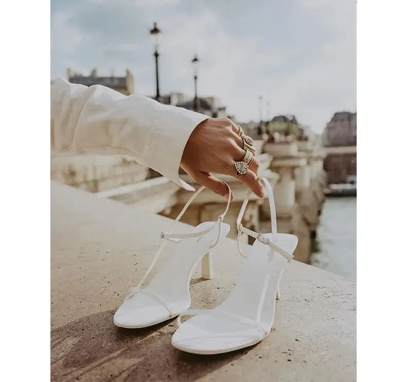 Clip Toe High Heels with Buckle Strap