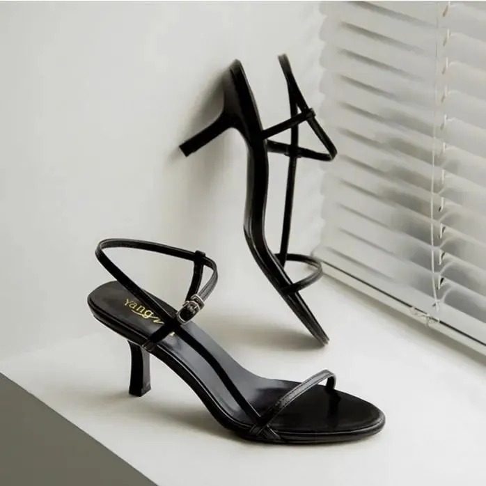 Clip Toe High Heels with Buckle Strap