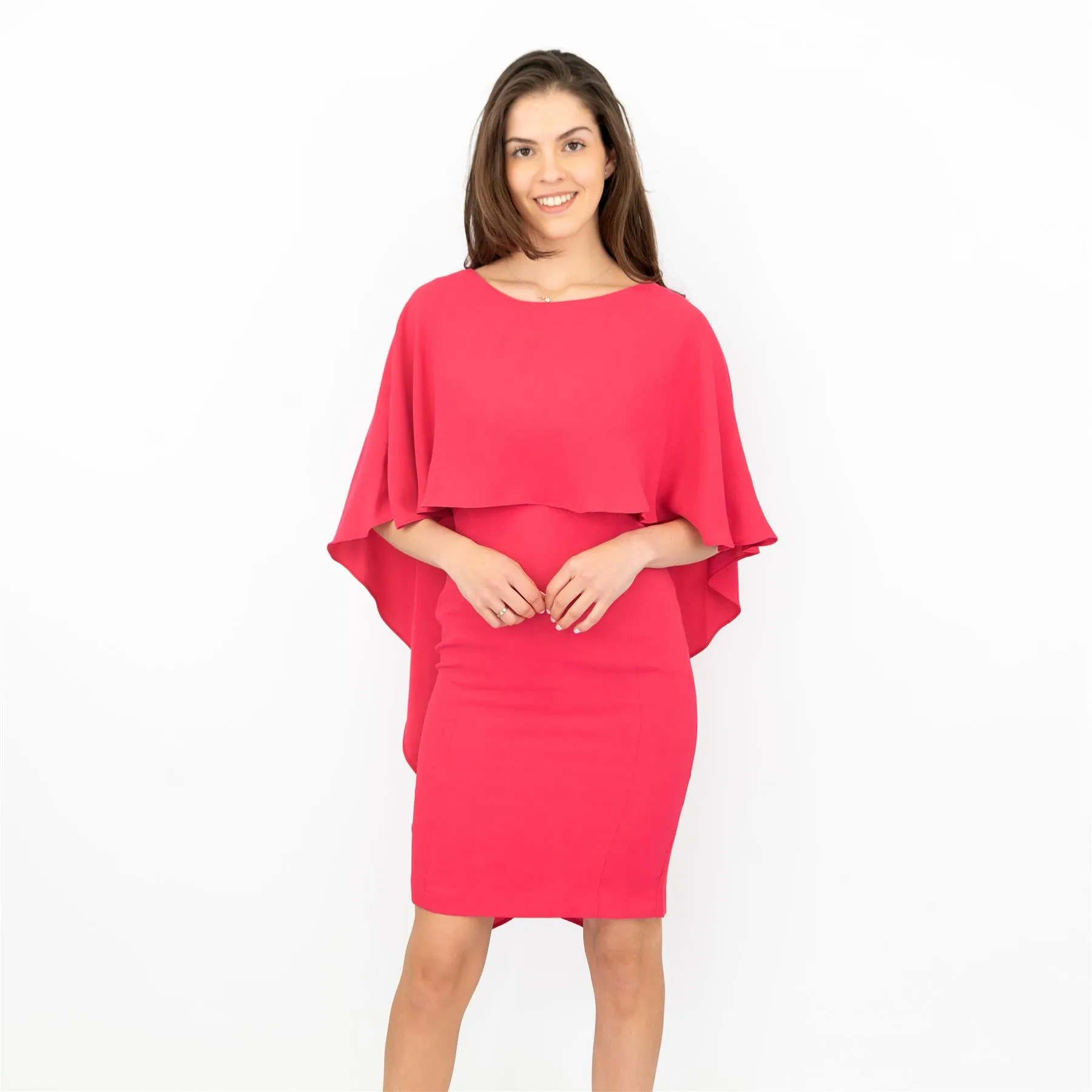 Coast Sofia Cape Pink Knee Length Shift Dress