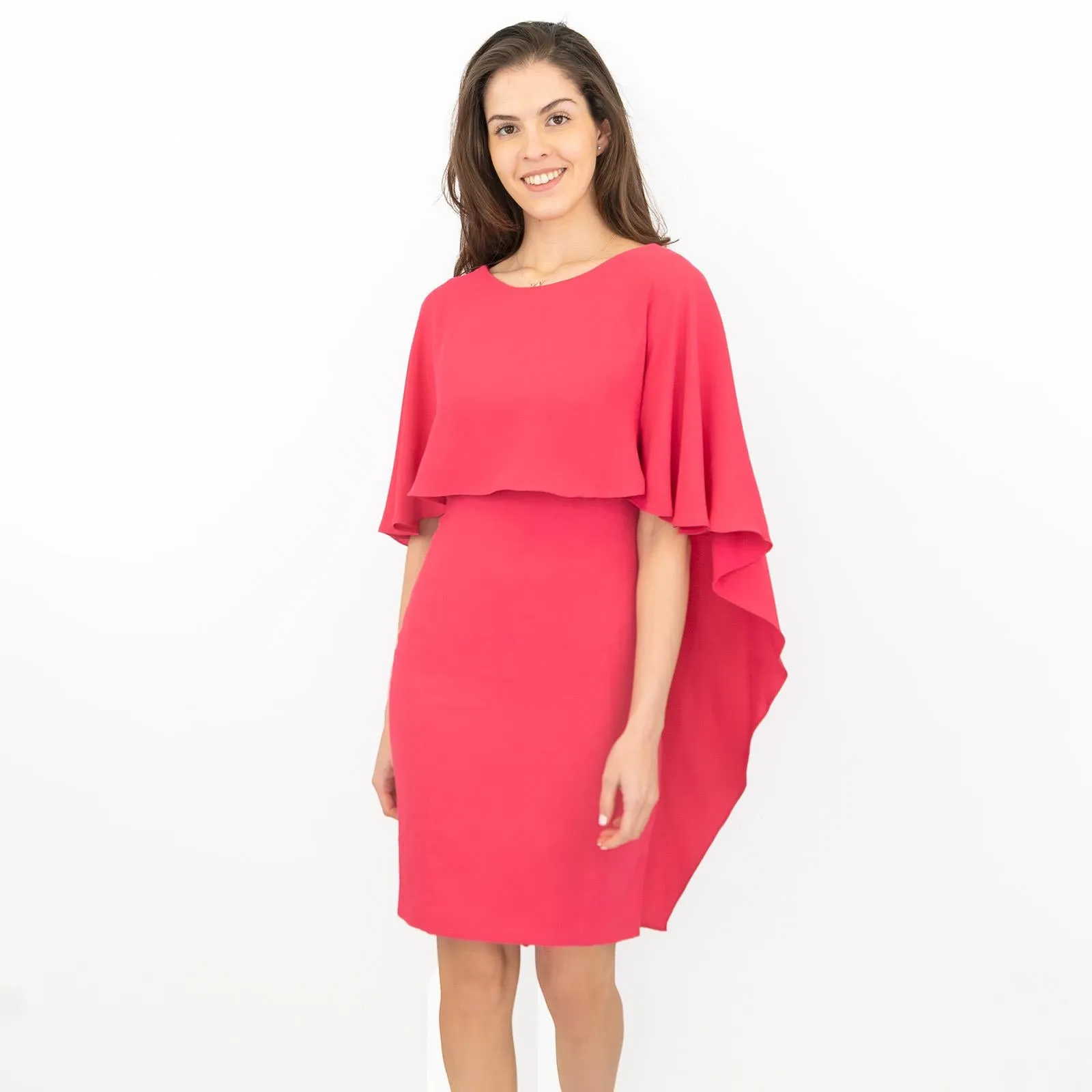 Coast Sofia Cape Pink Knee Length Shift Dress