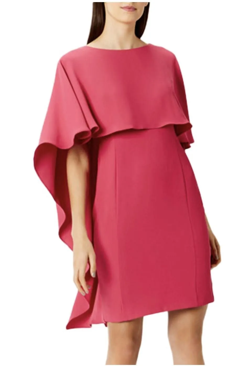 Coast Sofia Cape Pink Knee Length Shift Dress